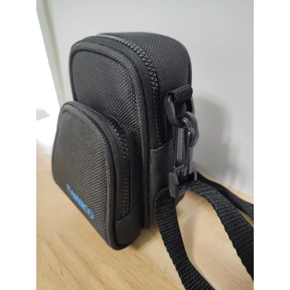 Vintage Canvas Ambico Camera Bag Case Black Shoulder Strap Belt Strap 2 Compartm